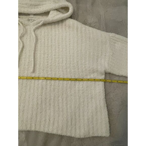 Cloud Chaser Women's XL White Popcorn Knit Hoodie Relax Fit #14 - Picture 7 of 7